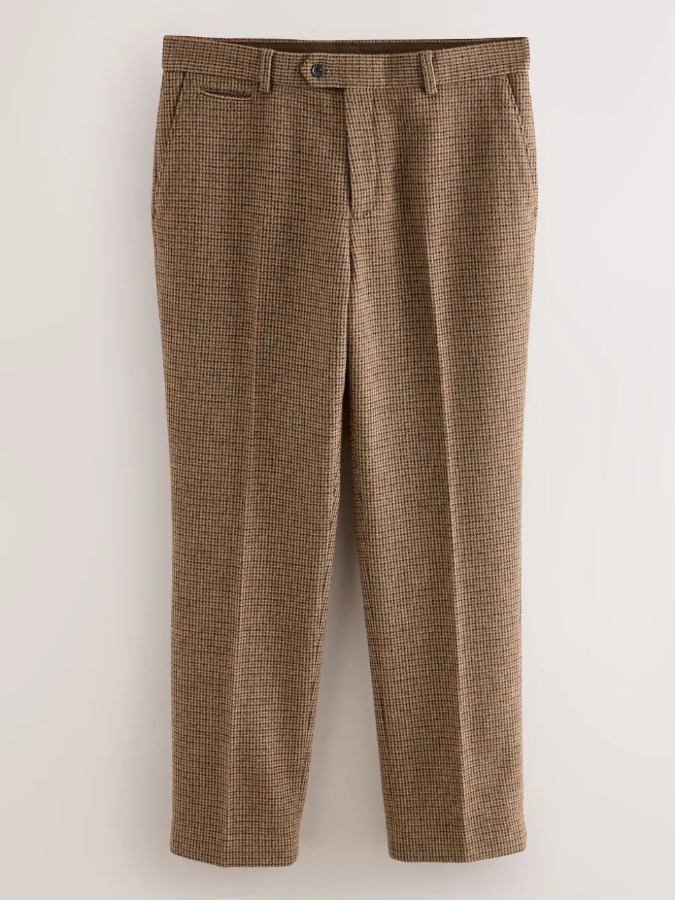 Multicolore - Pantalons texturés à dents de poule en laine