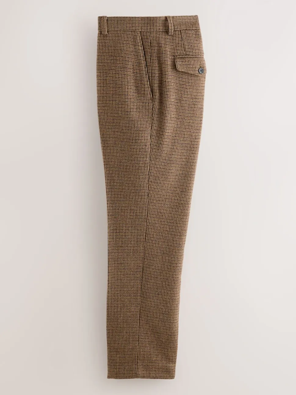 Multicolore - Pantalons texturés à dents de poule en laine