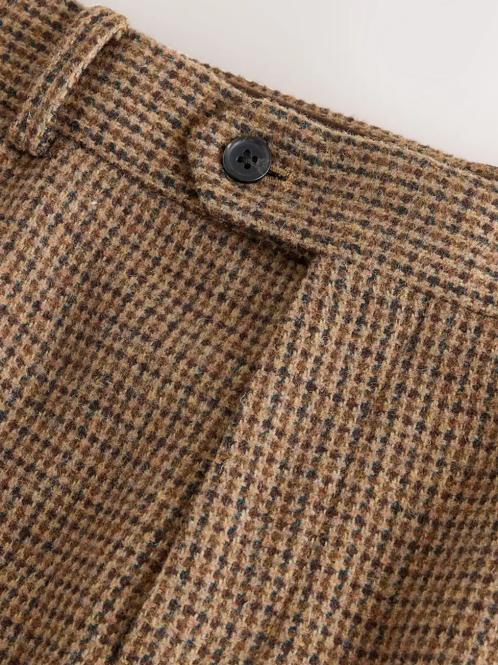 Multicolore - Pantalons texturés à dents de poule en laine