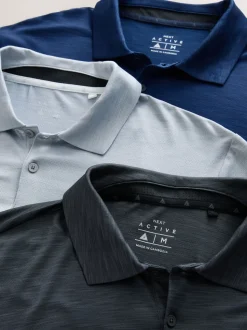 Multicolore - Polo d'entraînement Active Golf Mesh Hauts 3 Pack