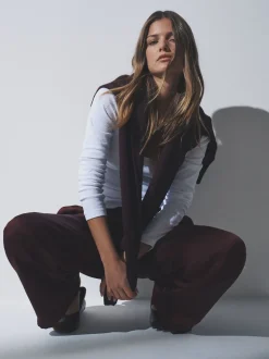 Multicolore - The Set lot de 5 t-shirts côtelés à col en V et manches longues