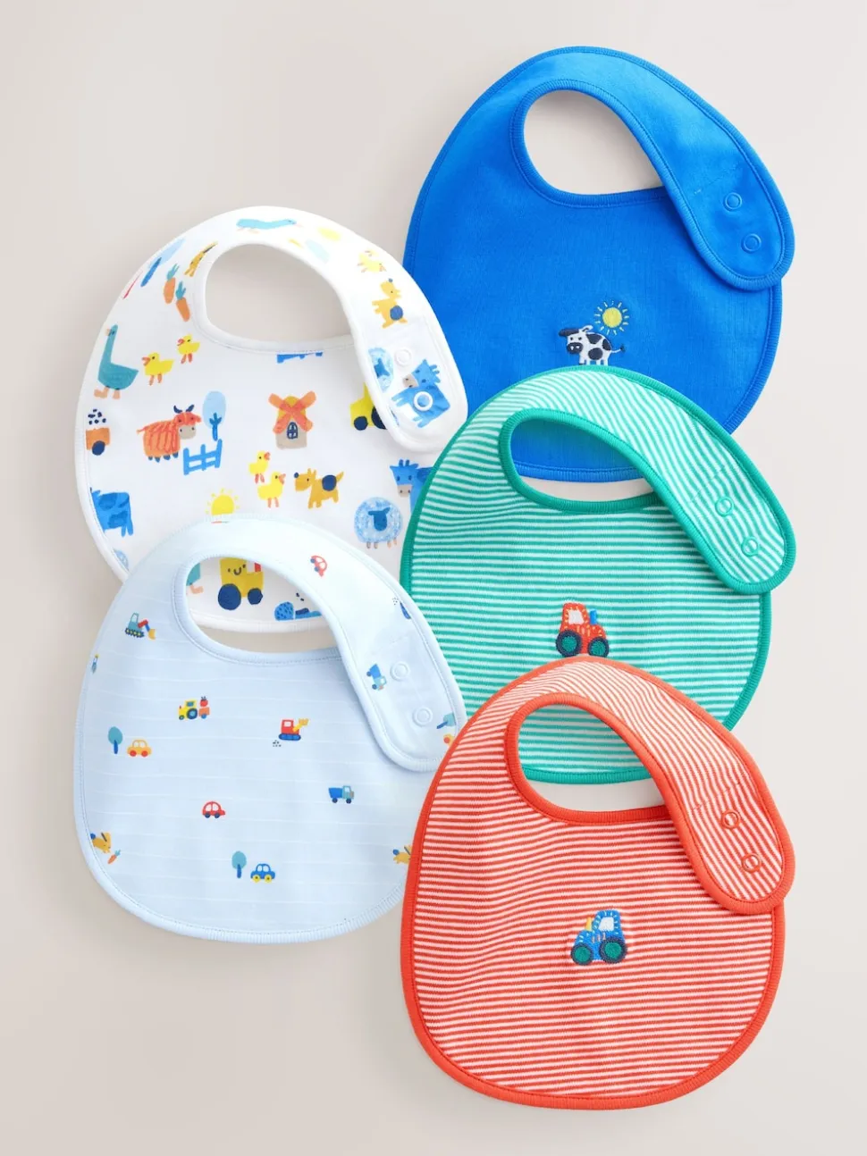 Multicolore Ferme - 5 Pack Baby BIBS
