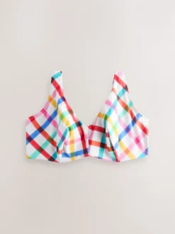 Multicolore/Blanc à Carreaux vifs - F - Haut de bikini K Ultimate Support Raccourci Wired