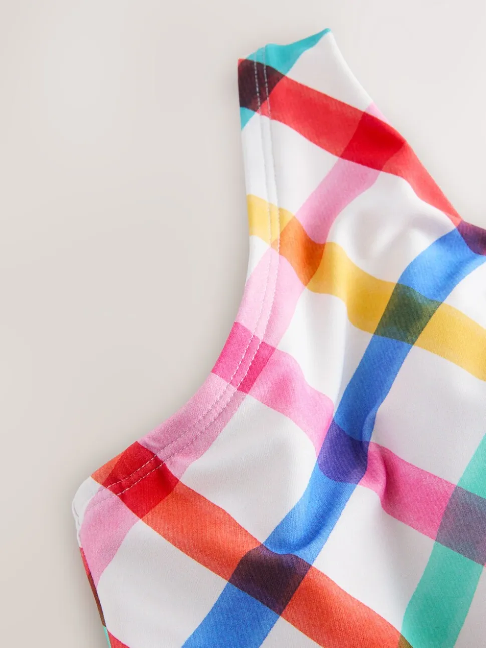 Multicolore/Blanc à Carreaux vifs - F - Haut de bikini K Ultimate Support Raccourci Wired