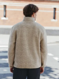 Nep écru chiné - Polaire en peau de mouton à col zippé