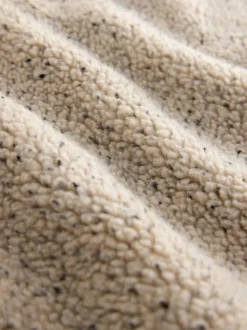 Nep écru chiné - Polaire en peau de mouton à col zippé