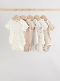 neutre - 100% coton manches courtes Bébé Body 5 Lot