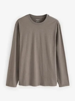 neutre - Ajustement régulier - T-shirt à coupe classique à manches longues en coton 100 %, lot de 5