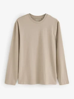 neutre - Ajustement régulier - T-shirt à coupe classique à manches longues en coton 100 %, lot de 5