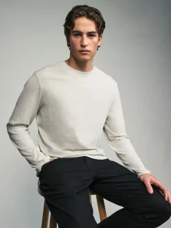 neutre - Ajustement régulier - T-shirt à coupe classique à manches longues en coton 100 %, lot de 5