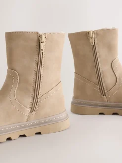 neutre - Bottes à pampilles doublées de fausse fourrure