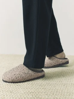 neutre - Chaussons en imitation peau de mouton style mule