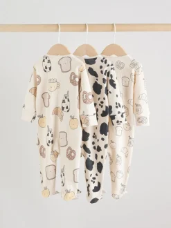 neutre - Combinaison de nuit zippée pour bébé 3 Pack (0-2ans)