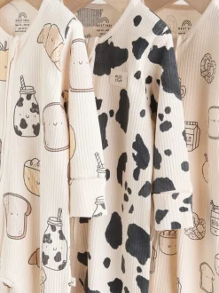 neutre - Combinaison de nuit zippée pour bébé 3 Pack (0-2ans)