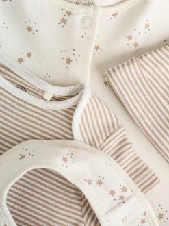 neutre - Combinaison de nuit bébé, Body, Bonnet et Bavoirs bébé Ensemble 4 Pièces (0-9mois)