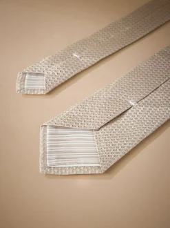 neutre - Cravate Signature en soie texturée