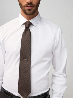 neutre - Cravate texturée avec pince à cravate