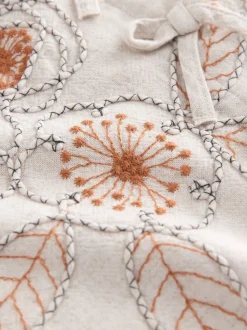 neutre - Ensemble gilet brodé et pantalons jambe large (3-16ans)