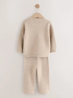 neutre - Ensemble tricoté NYC Varsity Pull et Joggers (3mths-7yrs)