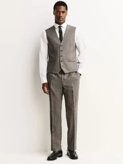 neutre - Gilet de costume en laine mérinos mélangée
