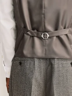 neutre - Gilet de costume en laine mérinos mélangée