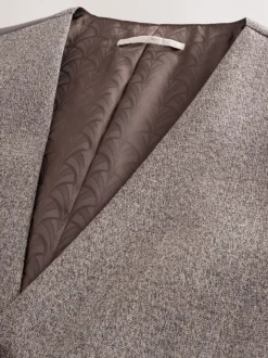 neutre - Gilet de costume en laine mérinos mélangée