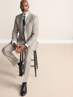 neutre - Gilet de costume à carreaux 100% laine italienne Signature Marzotto