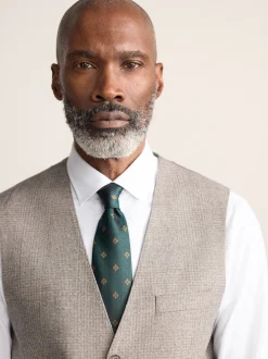 neutre - Gilet de costume à carreaux 100% laine italienne Signature Marzotto