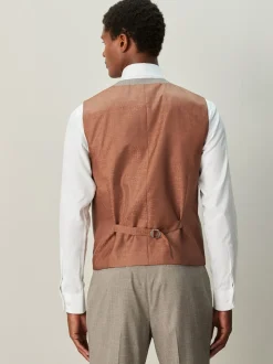 neutre - Gilet de costume à détails en tissu contrasté