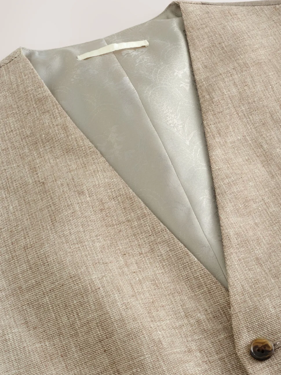 neutre - Gilet de costume en lin Blend texturé