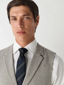 neutre - Gilet de costume Nova Fides italien coupe slim en laine Blend texturé