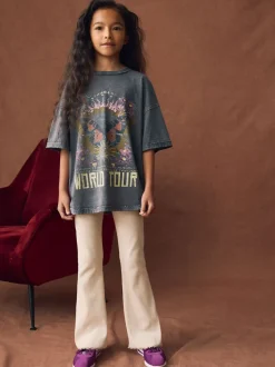 neutre - Leggings évasés à côtes (3-16ans)