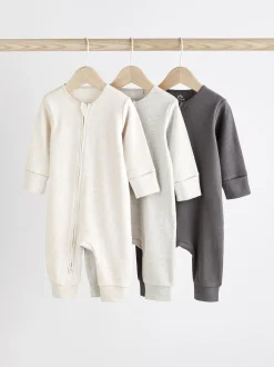neutre - Lot de 3 dors-bien bébé sans pieds avec fermeture éclair bidirectionnelle 100 % coton (0mois-3ans)