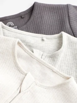 neutre - Lot de 3 dors-bien bébé sans pieds avec fermeture éclair bidirectionnelle 100 % coton (0mois-3ans)