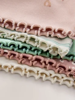 neutre - Lot de 5 hauts à manches longues en côte (3mois -7ans)