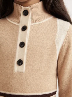 neutre - Robe Reiss Vienne à Col cheminée en laine Blend et cachemire