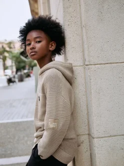neutre - Sweat-shirt à capuche en maille utilitaire (3-16ans)
