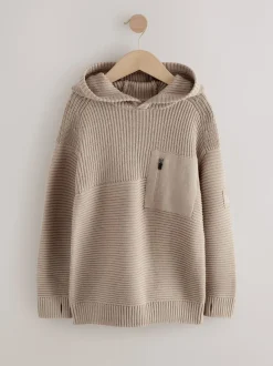 neutre - Sweat-shirt à capuche en maille utilitaire (3-16ans)