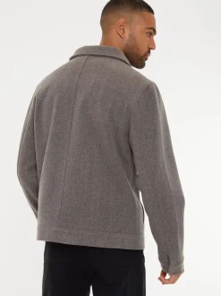 neutre - Threadbare Veste à boutons brossés-chemise