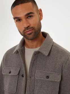 neutre - Threadbare Veste à boutons brossés-chemise