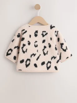 neutre - Veste bébé Borg imprimé léopard (0mois-2ans)