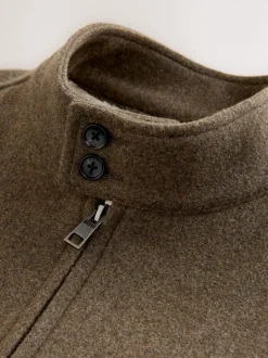 neutre - Veste Harrington doublée de borg en laine