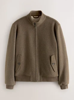 neutre - Veste Harrington doublée de borg en laine