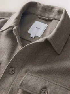neutre - Veste-chemise en laine à deux poches