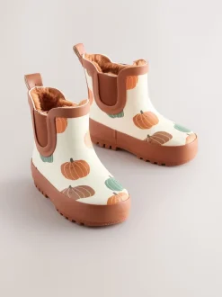 Neutre citrouille Halloween - Bottines en caoutchouc avec doublure chaude