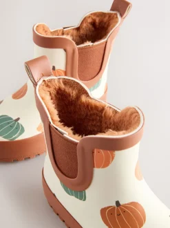 Neutre citrouille Halloween - Bottines en caoutchouc avec doublure chaude