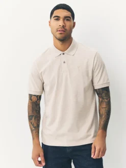 Neutre clair Marl - Ajustement régulier - Polo Manches courtes Pique