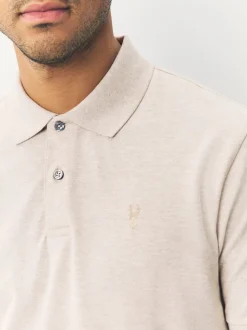 Neutre clair Marl - Ajustement régulier - Polo Manches courtes Pique