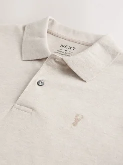 Neutre clair Marl - Ajustement régulier - Polo Manches courtes Pique