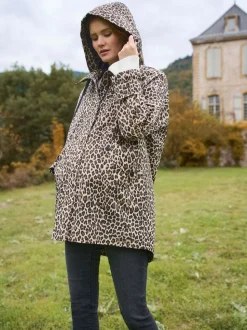 Neutre imprimé léopard - Imperméable de Grossesse et de portage Seraphine 3-en-1